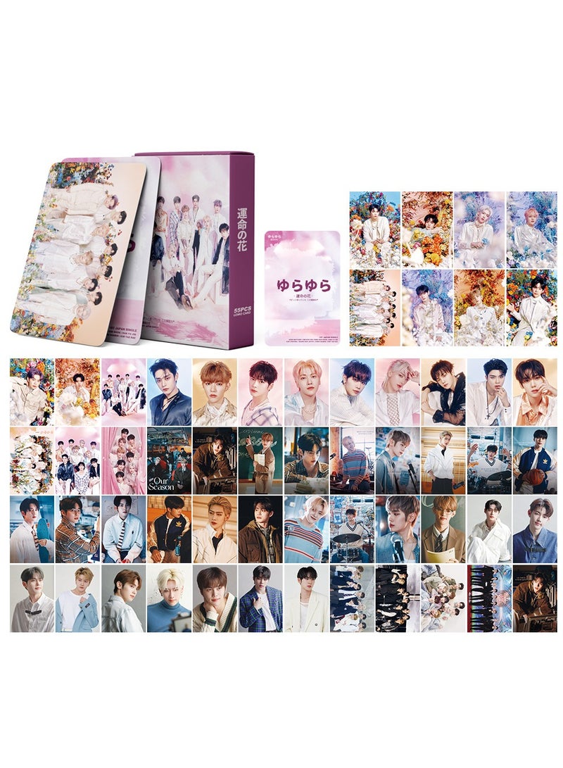 xozgdovg Integrate small card KPOP Korean Wave photo card 55 boxed DIY collection IVE aid ZB1 pink - fate の flower 