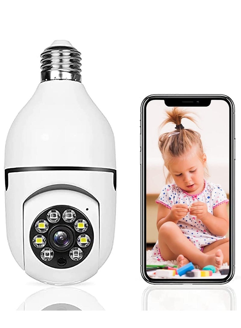 ELTRAZONE WiFi Wireless Security Camera Surveillance Camera HD Night Light Plug Night 1080P Outdoor 360° Panoramic Plug Smart Home Security Wireless Camera (White, One Size) - Image 1