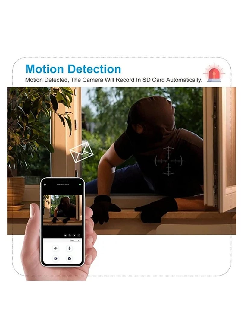 ELTRAZONE WiFi Wireless Security Camera Surveillance Camera HD Night Light Plug Night 1080P Outdoor 360° Panoramic Plug Smart Home Security Wireless Camera (White, One Size) - Image 5