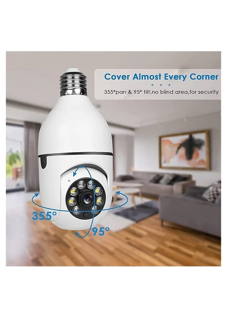 ELTRAZONE WiFi Wireless Security Camera Surveillance Camera HD Night Light Plug Night 1080P Outdoor 360° Panoramic Plug Smart Home Security Wireless Camera (White, One Size) - Image 3