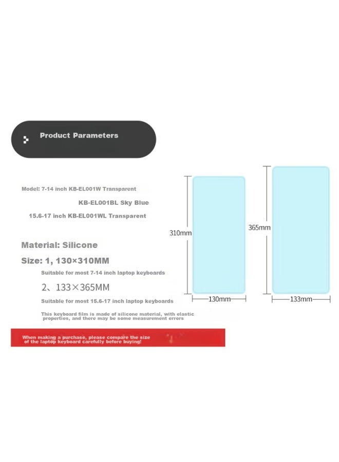ECOLA حامي لوحة مفاتيح عالمي للكمبيوتر المحمول ل Lenovo Legion Xiaoxin و Thinkpad و Asus و Dell و Hp، 15.6-17.3 بوصة، Kb-El001Wl شفاف - Image 4