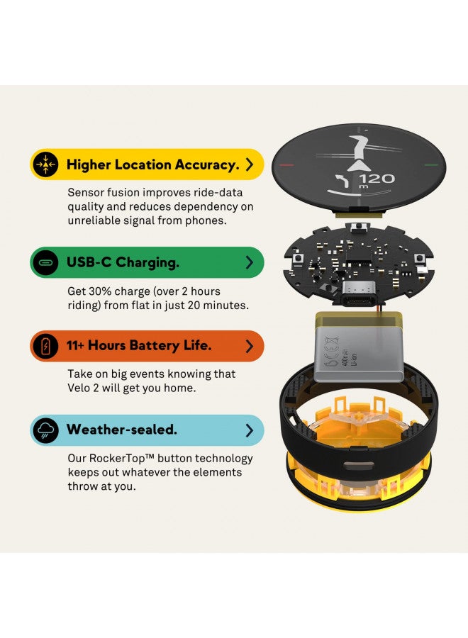 Beeline Bike GPS Computer - Velo 2 | Wireless Global Navigation Map | Weatherproof & 11+ Hours Battery Life | USB Charging | Sat Nav for Cycling with a Strap Mount Included | Glove Friendly - Image 4