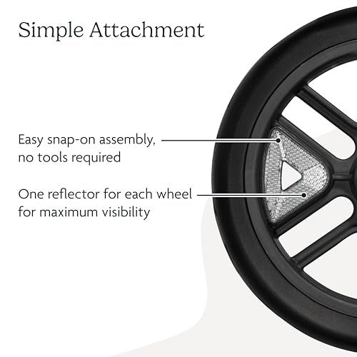 UPPAbaby عاكسات العجلات UPPAbaby لعربة Vista و Vista V2 / التجول بأمان في الليل / تركيب سهل / تشمل أربعة عواكس - Image 4