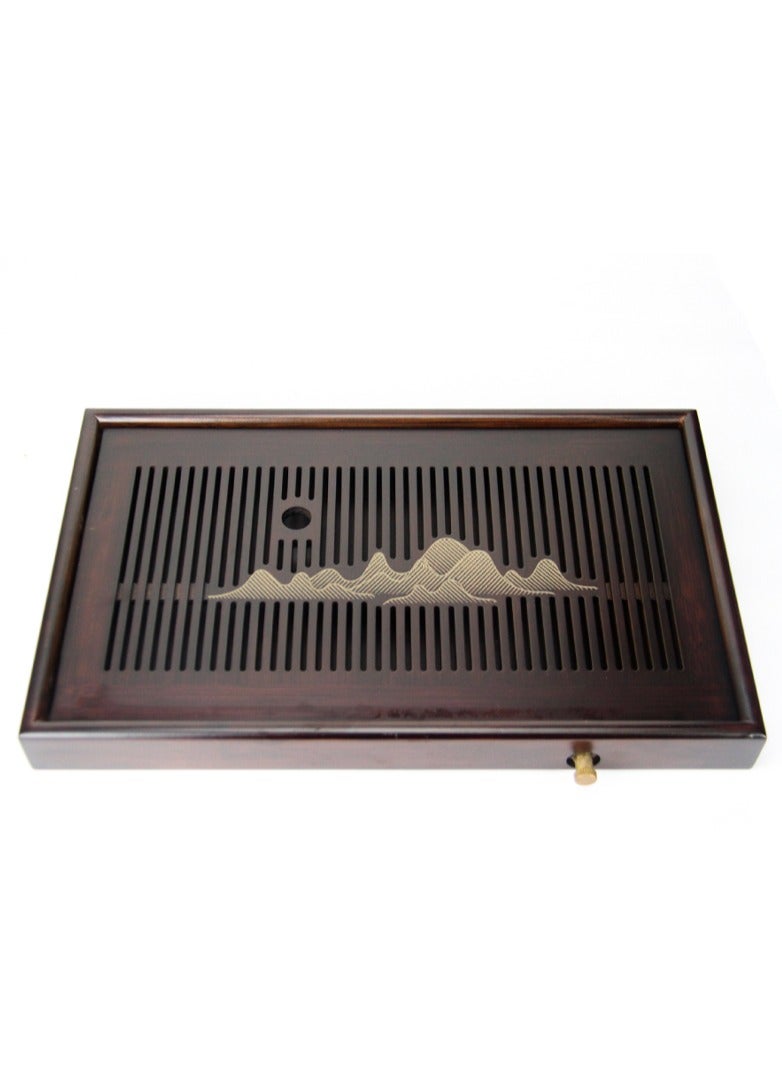 تيلاند لوح شاي من الخيزران من شابان، لوح شاي لحفلات الشاي الصينية التقليدية (غونغ فو تشا) (38 × 24.4 × 3.9 سم) - Image 1