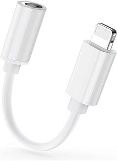 Headphone Adapter, MFI Certified 3.5mm Aux to Lightning Adapter, White