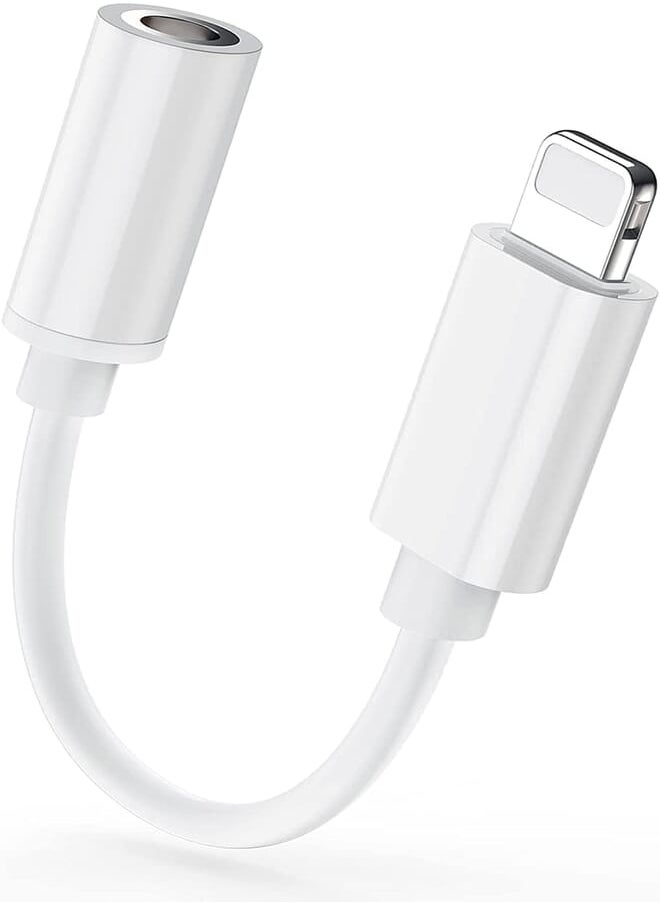 Generic - Headphone Adapter, MFI Certified 3.5mm Aux to Lightning Adapter, White - Image 1