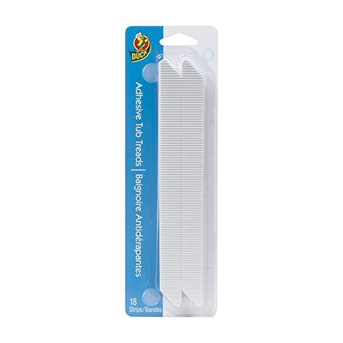 Duck Brand Adhesive Tub Tread Strips 075 x 85Inch Each 18 Pack White 663138