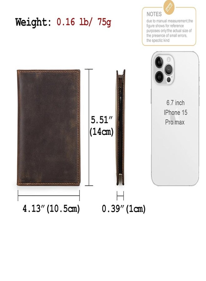 كونتاكتس حامل جواز سفر من الجلد الطبيعي بالكامل من كونتاكتس، مزود بتقنية حجب الترددات اللاسلكية، محفظة سفر رفيعة مع 4 فتحات للبطاقات وجيب للعملات المعدنية (بني). - Image 3