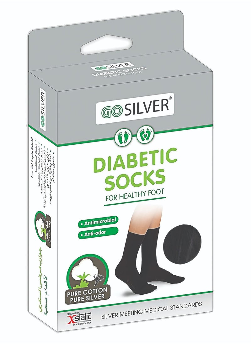 GO SILVER Diabetic Socks Brown Size 39/42  - Image 1