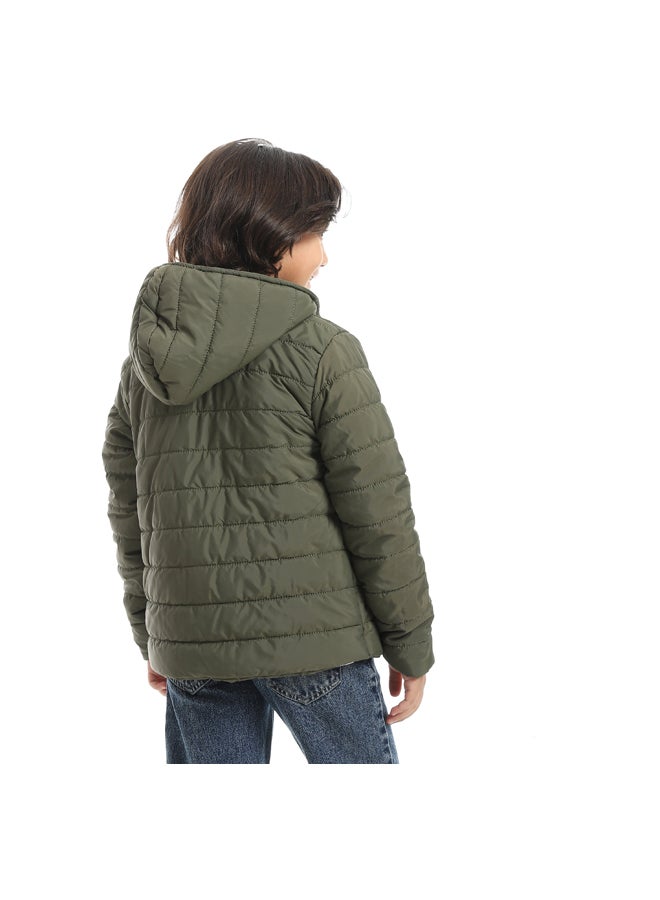 Andora A Casual Stylish For Everyday Use Hooded Collar Jacket _ Olive - Image 5