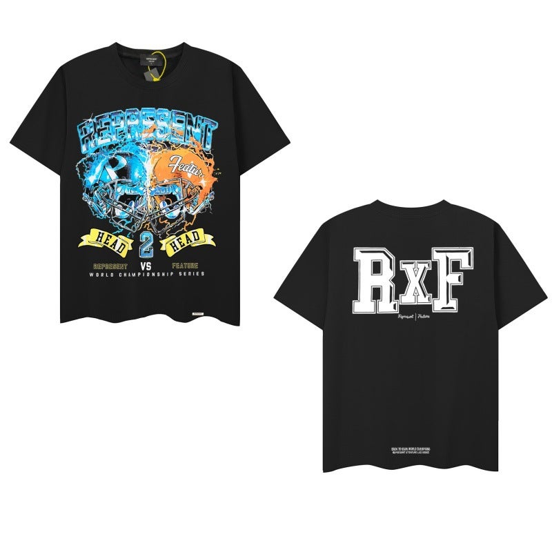 Represent Doberman Dog Cleanfit Short-Sleeved Boys Couple High Street Loose American Niche Fashion Brand Summer T-Shirt - Image 1
