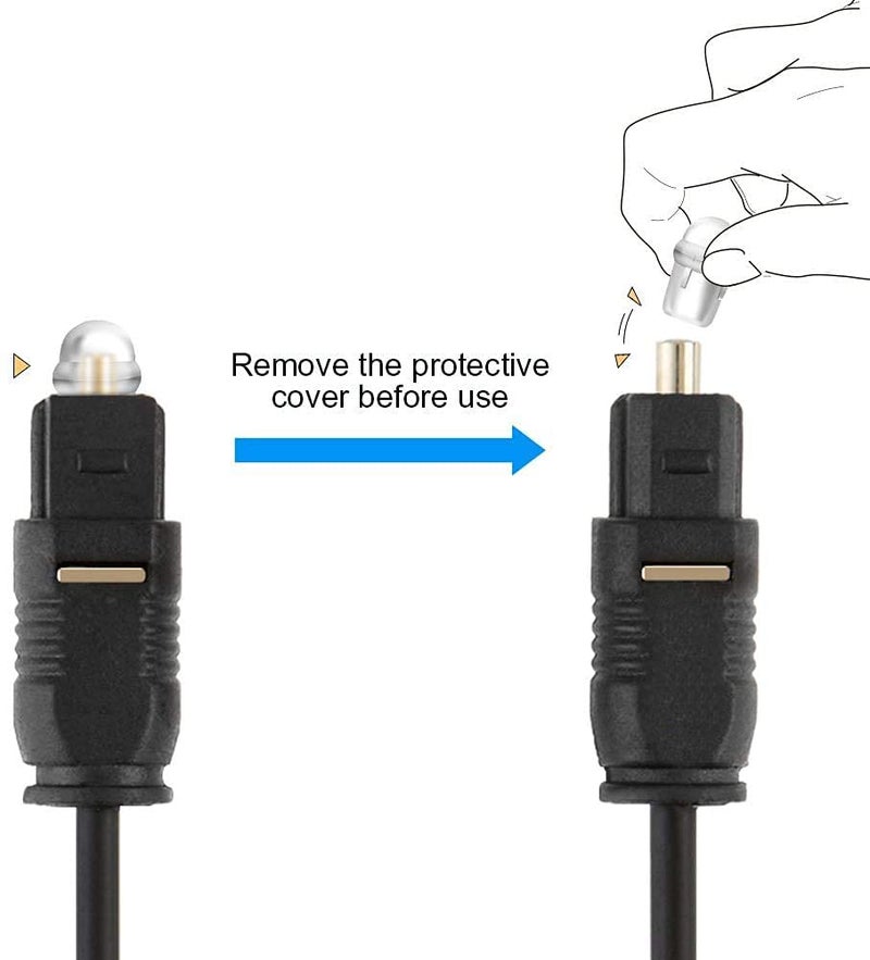 EMK Optical Digital Audio Cable 10FT, Thin Fiber Optic Toslink Gold Plated Optical S/PDIF Cord for Home Theater, Sound Bar, TV, PS4, Xbox, VD/CD Player, Game Console& More, Black/OD:2.2MM (3-Meter) - Image 2