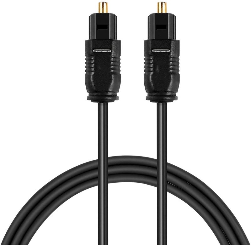 EMK Optical Digital Audio Cable 10FT, Thin Fiber Optic Toslink Gold Plated Optical S/PDIF Cord for Home Theater, Sound Bar, TV, PS4, Xbox, VD/CD Player, Game Console& More, Black/OD:2.2MM (3-Meter) - Image 1