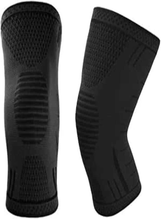 Breathable Adjustable Grip Brace Support Compression Sleeves Wraps Knee Pads - Black