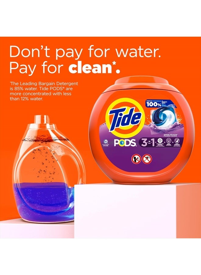 Tide PODS Liquid Laundry Detergent Soap Pacs, Powerful 3-in-1 Clean in One Step, He Compatible, Spring Meadow Scent, 76 Count - Image 4