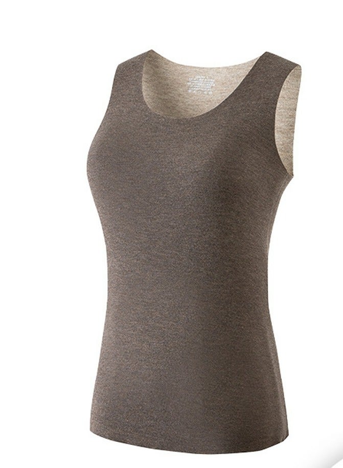 إسكدنيا Tank Tops for Women Thermal Vest Warm Tank-Top Sleeveless Camisole Lingerie Sleeveless Top Thermal Underwear Winter Cold Weather Brown 