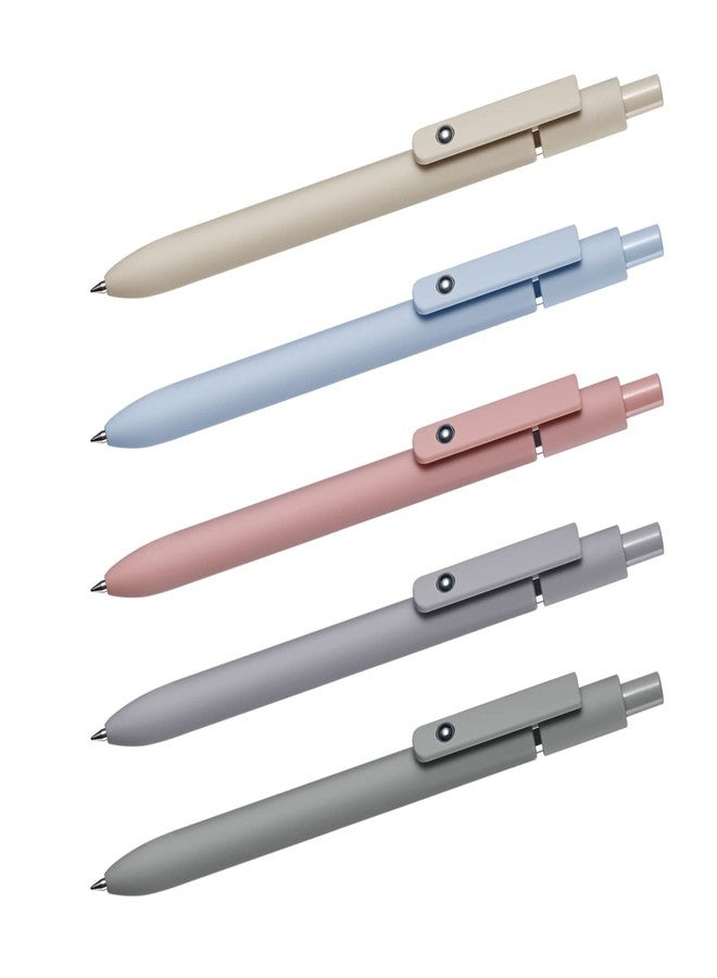 EEOYU 5pcs Quick Dry Ink Gel Pens Fine Point Retractable Roller Ball Pens Black Ink Smooth Writing Cute Aesthetic pens for School Office Home Diary - Image 3
