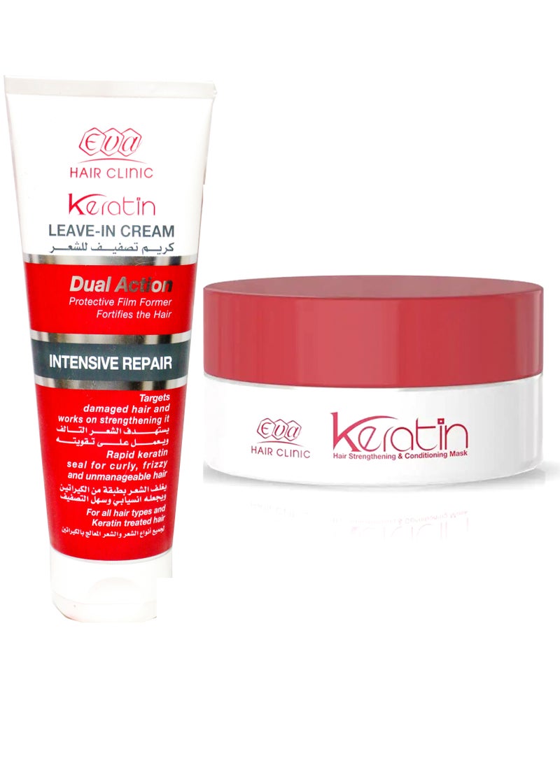 Eva Eva Keratin Keratin Hair Cream +Eva E-Keratin Hair Mask 400 g