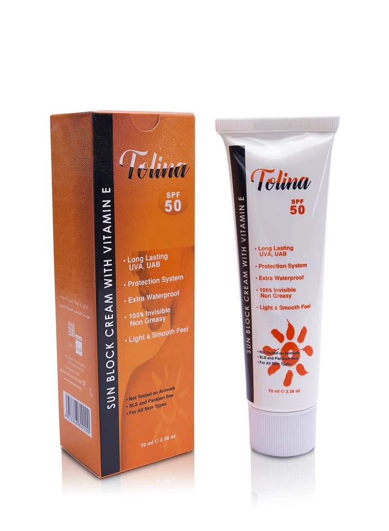 SUN BLOCK CREAM WITH VITAMIN E 70 ML