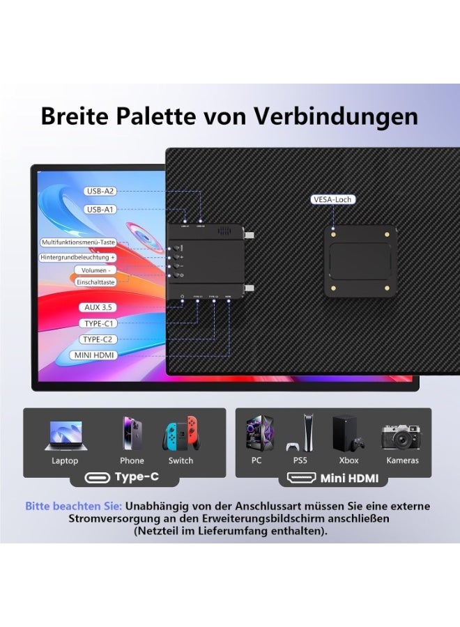 V2COM 2.5K QHD Portable Monitor D1 23.8 Inch for Professional and Entertainment Use - Image 3