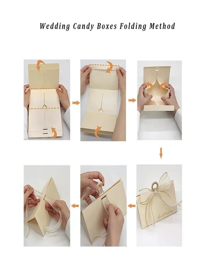 VRB Dec 10 Pcs Folding Gift Boxes With Handle for Packaging/Gift Boxes for Gifting,hamper boxes for gift empty,gift hamper box for gifting,return Gifting,Chocolates, Dry Fruits, Wedding & Pooja Gifts (10 Pcs Golden Special Love Box) - Image 2