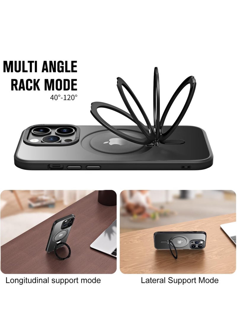 KASTWAVE Ultimate Protection Case for iPhone 14 Pro Max Magsafe Compatible with Aerospace Alloy Hidden Stand,Military-Grade Material, X-Shock Reinforcement,360° Shockproof Protective Black - Image 4