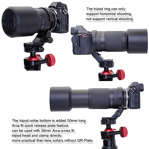 iShoot Lens Collar Tripod Mount Ring Compatible with Tamron 70-300 f/4.5-6.3 Di RXD III A047 Z Mount, Support Holder Bracket Arca Fit Quick Release Plate Dovetail for Arca-Swiss Type Clamp Stabilizer - Image 5