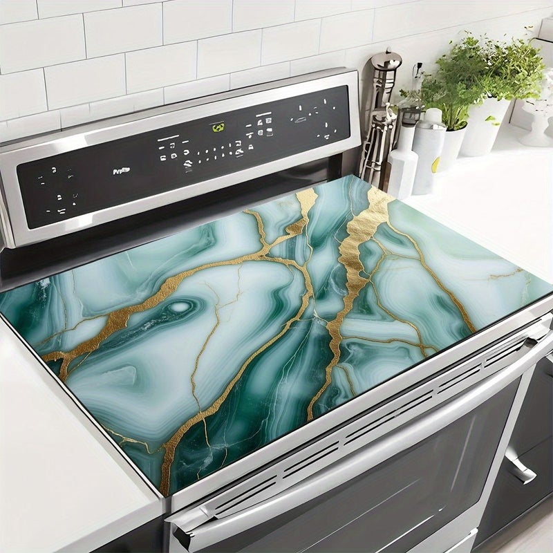 1pc Jade Skin Golden Veins Printed Dish Rack Drying Mat 11 81inch by 15 75inch Bar Counter Absorbent Mat Tabletop Protective Heat Insulation Pad Kitchen Dining Table Countertop Restaurant Decorative Item Suitable For Coffee Machine Mat Washing Machine Mat - Image 1
