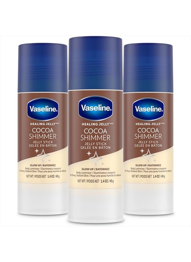 Vaseline - Unilever Vaseline Cocoa Shimmer Jelly Stick GLOW UP Body Luminizer For Dewy Radiant Skin 1.4 oz - 3 Count - Image 1