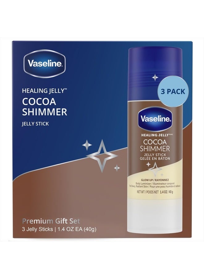 Vaseline - Unilever Vaseline Cocoa Shimmer Jelly Stick GLOW UP Body Luminizer For Dewy Radiant Skin 1.4 oz - 3 Count - Image 1