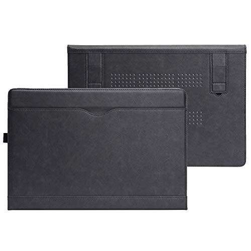 TT TYTX TYTX Laptop Case for MacBook Pro 16 Inch Leather Case 2024 2023 2022 2021 M4 A3403 A3186 M3 A2991 M2 A2780 M1 A2485 Protective Folio Book Cover with Vents and Stand Function, Black - Image 3