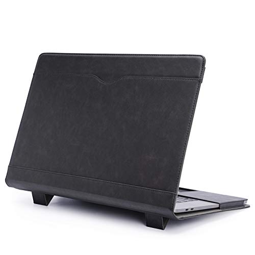 TT TYTX TYTX Laptop Case for MacBook Pro 16 Inch Leather Case 2024 2023 2022 2021 M4 A3403 A3186 M3 A2991 M2 A2780 M1 A2485 Protective Folio Book Cover with Vents and Stand Function, Black - Image 2