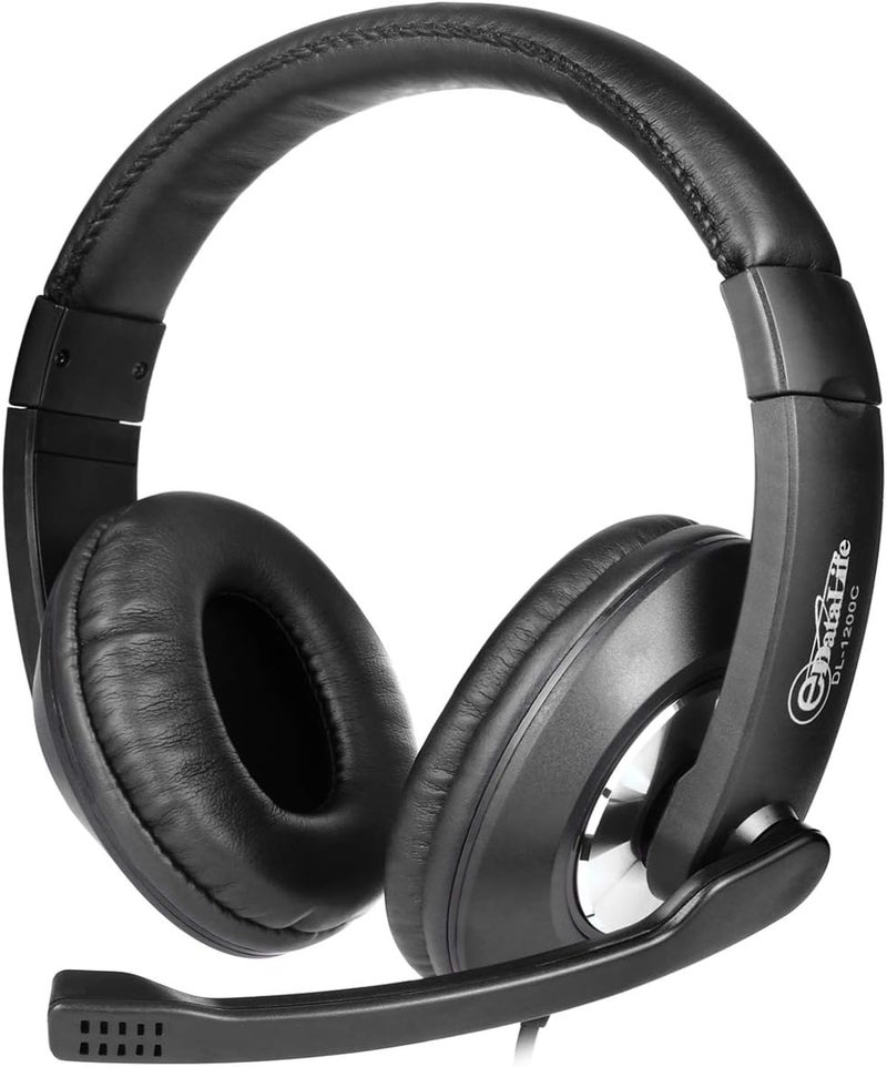 إي داتا لايف سماعة ألعاب DL-1200C مع ميكروفون، أسود، سلكية - Image 1