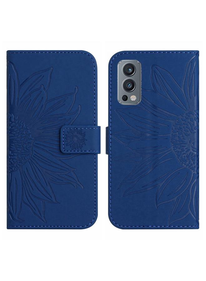 اس-توب جراب لهاتف OnePlus Nord 2T مصنوع من الجلد بتصميم زهرة الشمس مع حبل تعليق - Image 2