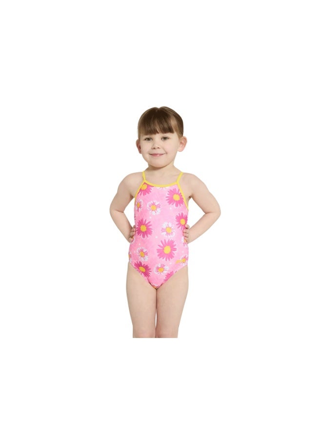Zoggs Girls Holly Yaroomba Floral One Piece Swimsuit Navy/Pink | Ecolast+ Fabric, 100% Chlorine Proof, Quick-Dry, UPF50+, Scoopback Fit, Soft Shelf Bra, Eco-Friendly & Durable Swimwear | 463618-HOLL26 - Image 2