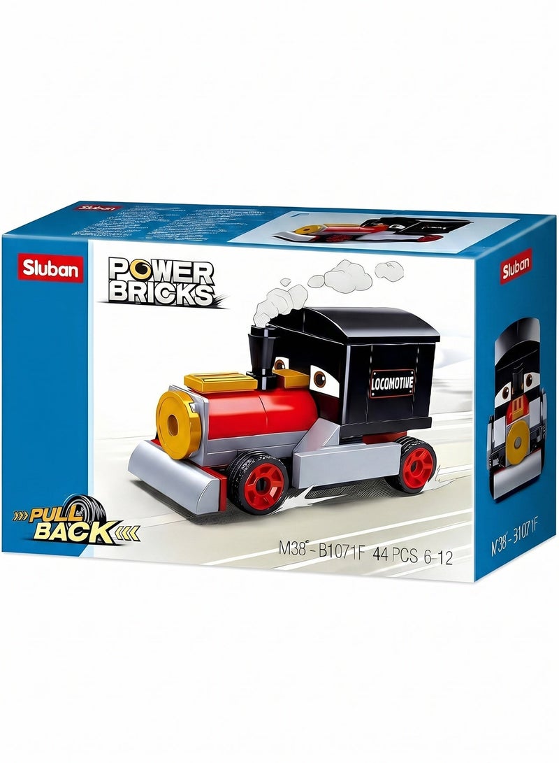 Sluban Power Bricks Steam Train Building Blocks Set for Kids 44 Pieces – Fun Educational Toy to Develop Children's Skills, Multicolor for Ages 6 Years and Up - Image 1