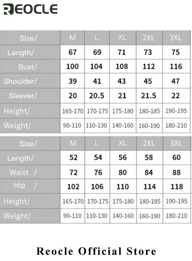 REOCLE Men's Polo Shirt and Shorts Set Summer Outfits Casual Button Down Short Sleeve Suit Shorts Tracksuit 2 Piece - Image 3
