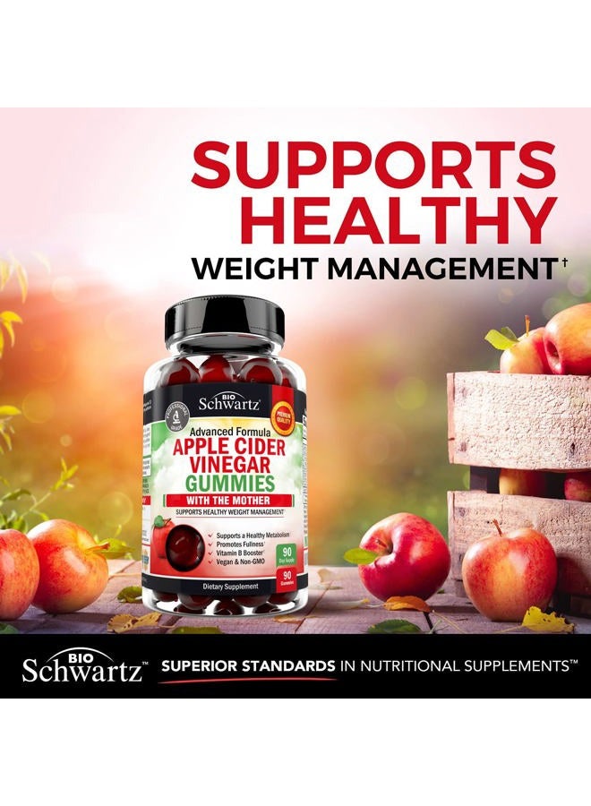 BioSchwartz جوارب خل التفاح لفقدان الوزن - جوارب ACV مع الأم للنساء والرجال - دعم الطاقة والانتفاخ والهضم والمناعة - فيتامين B12 B6 B 9 حمض الفوليك - تطهير نباتي - 90 حبة - Image 5