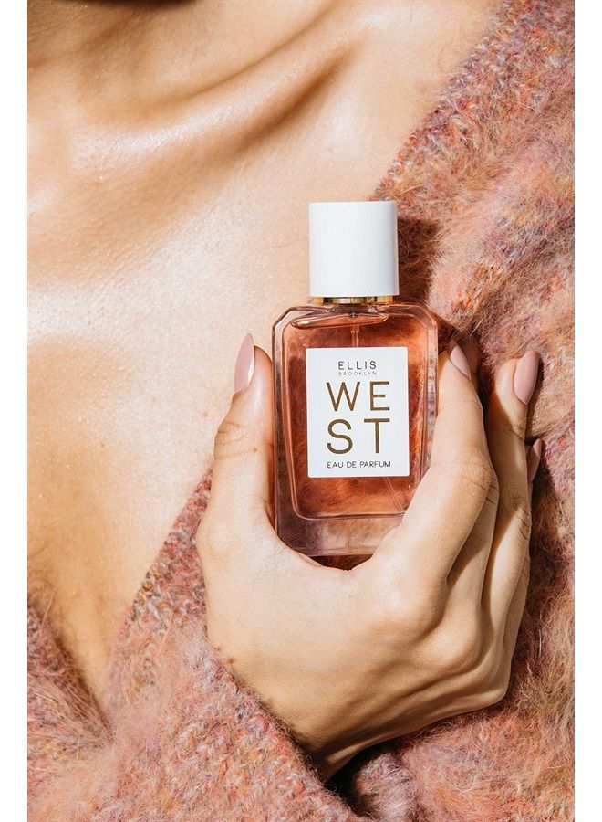 WEST Eau De Parfum - Blood Orange Pear Blossom Vetiver - Clean Vegan Non Toxic Unisex Fragrance - 50 ml