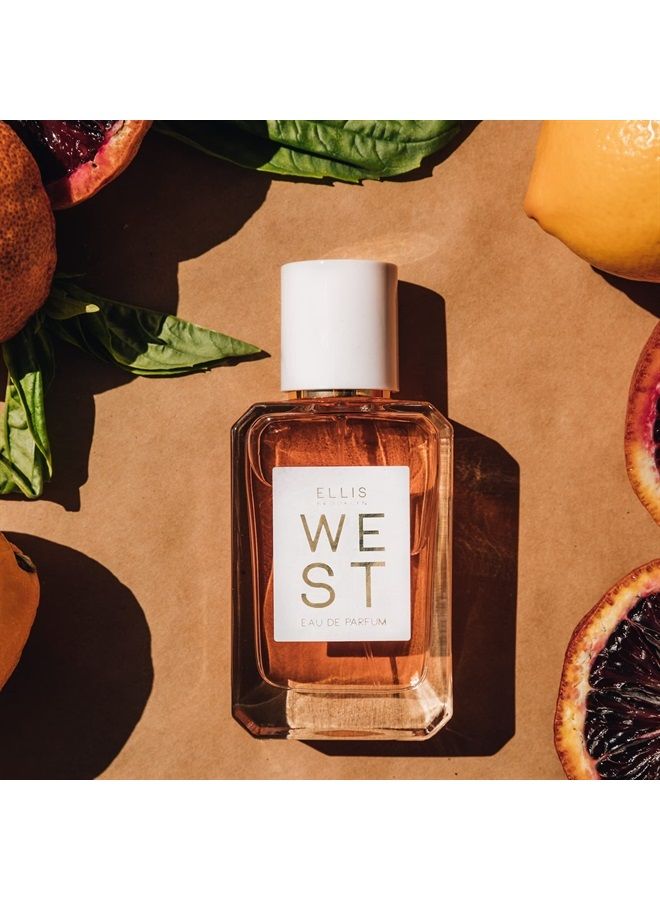 WEST Eau De Parfum - Blood Orange Pear Blossom Vetiver - Clean Vegan Non Toxic Unisex Fragrance - 50 ml