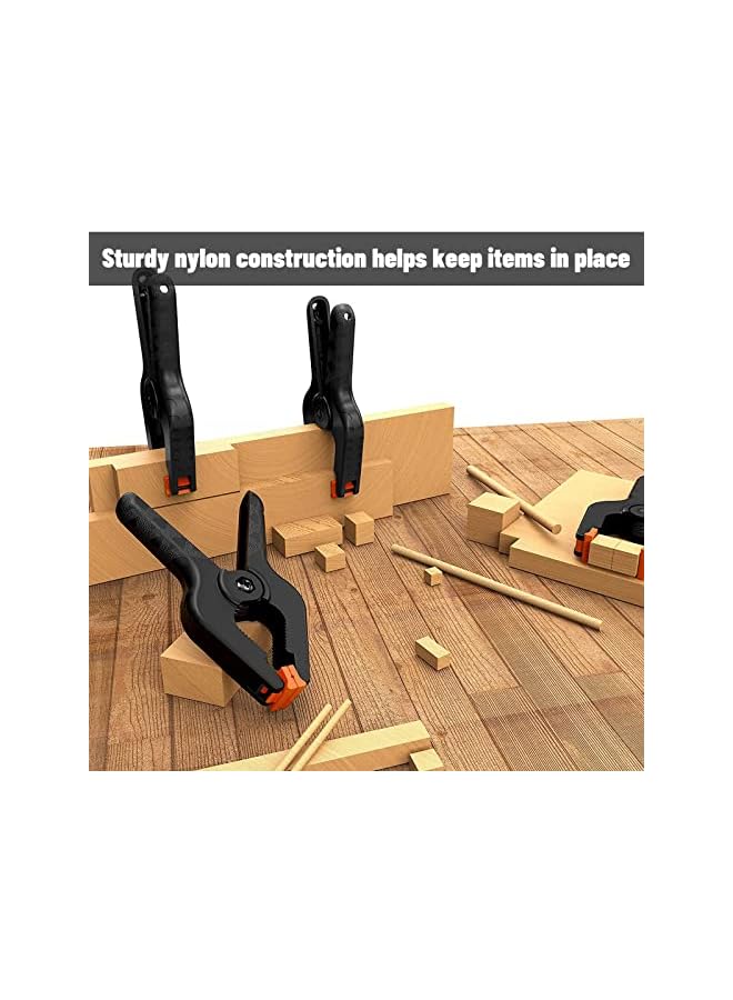 promass Spring Clamps, 10pcs Backdrop Clips 4.5 Inch Heavy Duty Plastic Spring Clamps Set Plastic A Clamp Clips for Woodworking, Photography Studio, Plate, Home Improvement, DIY Lighting - Image 4