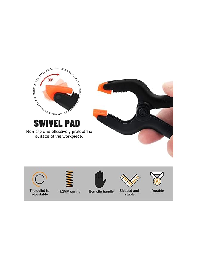 promass Spring Clamps, 10pcs Backdrop Clips 4.5 Inch Heavy Duty Plastic Spring Clamps Set Plastic A Clamp Clips for Woodworking, Photography Studio, Plate, Home Improvement, DIY Lighting - Image 3