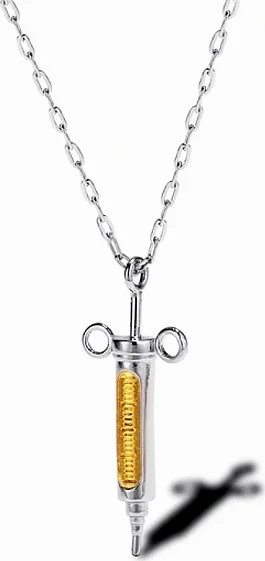 Chavin Syringe Injector Doctor Steel Women's Necklace EI91