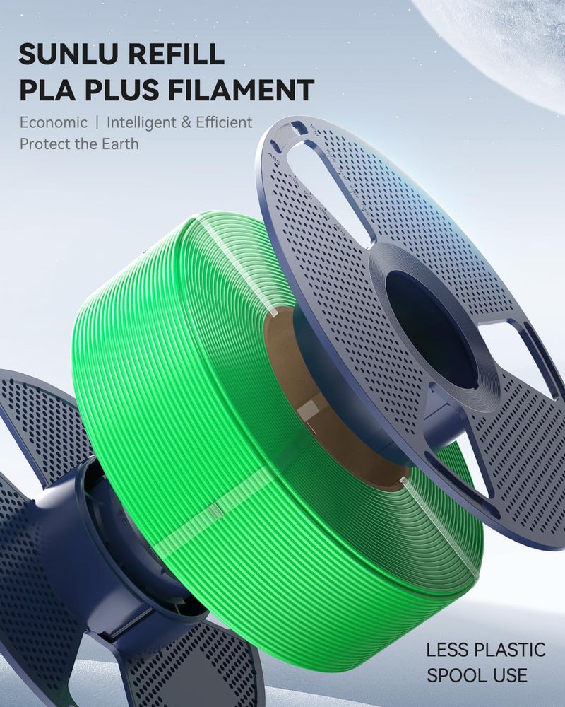 SUNLU PETG Filament Refill 1.75mm 4KG, High Speed 3D Printer Filament Matte PETG Refill, No-Spool Filament Bundles for Reusable Spools Compatible with Bambu Labs, Pink/Orange/Yellow/Green 1KG/Roll - Image 3