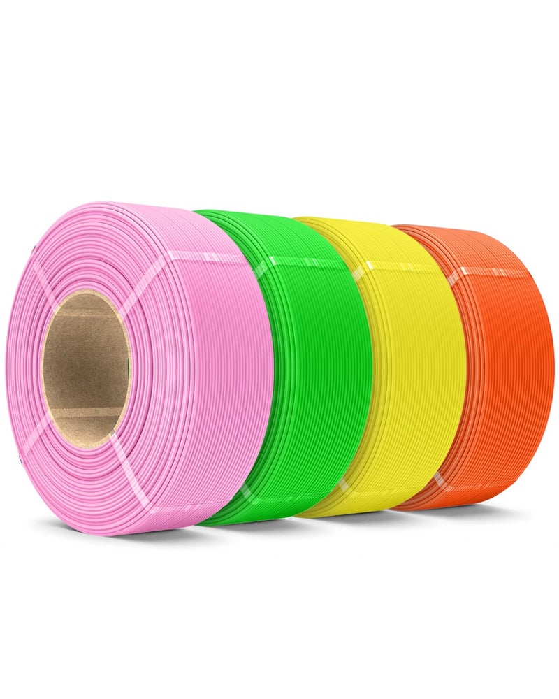 SUNLU PETG Filament Refill 1.75mm 4KG, High Speed 3D Printer Filament Matte PETG Refill, No-Spool Filament Bundles for Reusable Spools Compatible with Bambu Labs, Pink/Orange/Yellow/Green 1KG/Roll - Image 1