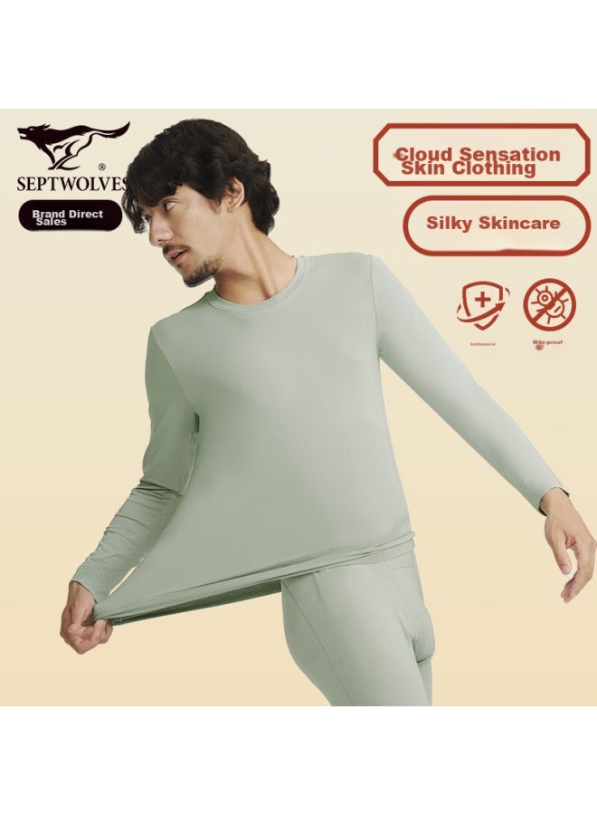 Septwolves Septwolves Men's Autumn Clothes Modal Silk Cotton Mite-proof Top Youth Thin Bottoming Warm Underwear  - Image 2