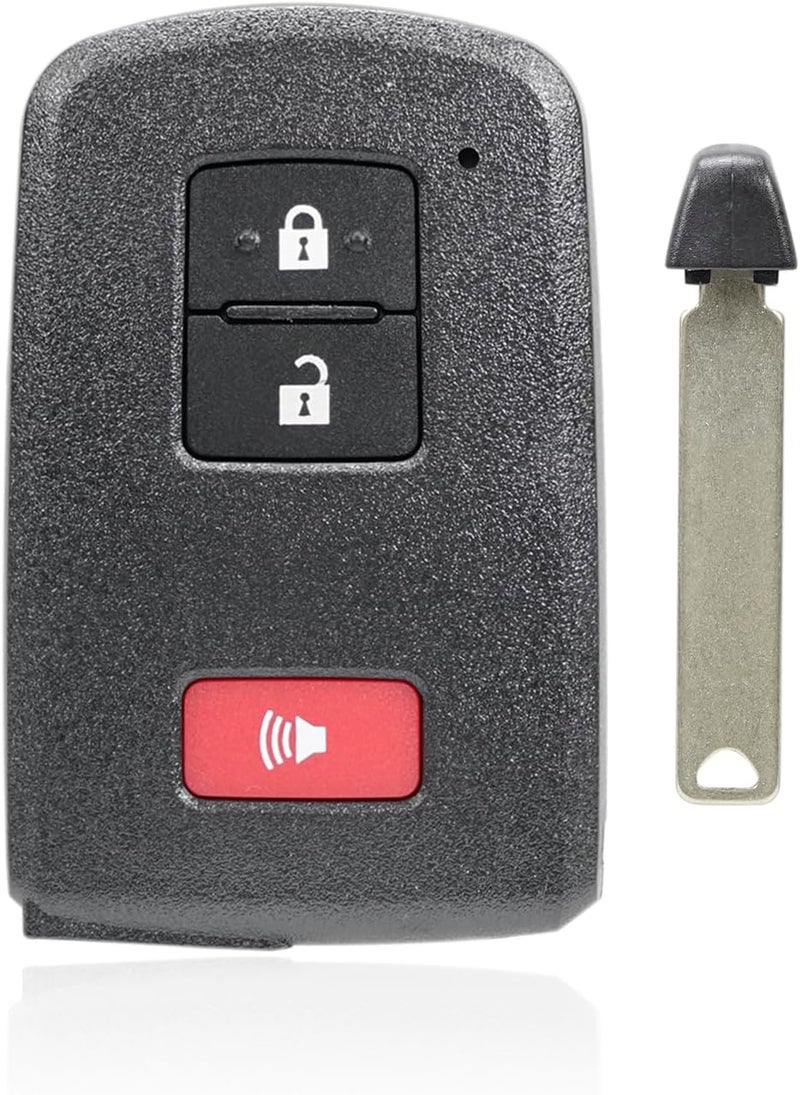 غلاف مفتاح سيارة ذكي Unifizz، لوحة تحكم عن بعد، بثلاثة أزرار، أسود، لطرازات Toyota 4Runner، Venza، Prius، Land Cruiser (2008-2018) - Image 2