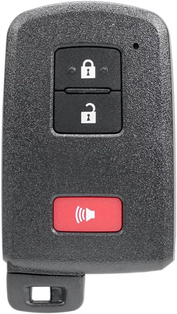 غلاف مفتاح سيارة ذكي Unifizz، لوحة تحكم عن بعد، بثلاثة أزرار، أسود، لطرازات Toyota 4Runner، Venza، Prius، Land Cruiser (2008-2018) - Image 1