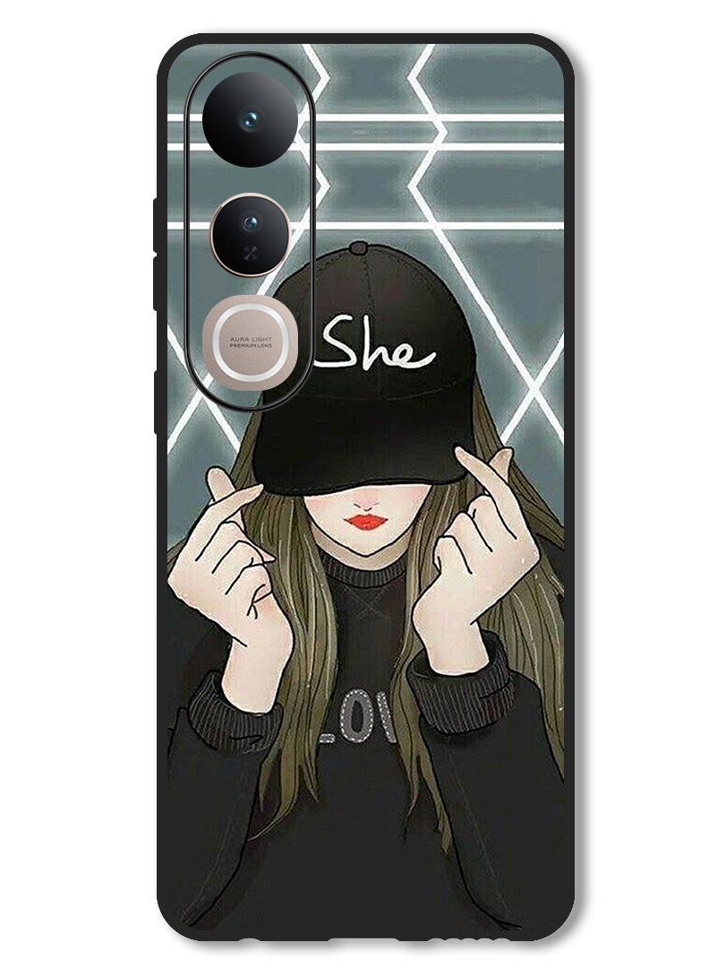 Theodor Case Compatible with Vivo V50 Lite Protection Shockproof Bumper Cover She On Cap - Image 1