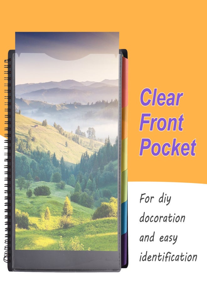File Folder with 12 Poly Pocket Project Organizer 1/3-Cut Tab Design with 24 Blank Tab Labels Multi-Subject Notebook for Paper Documents Certificate Home Office School Stationery Supplies - Image 5
